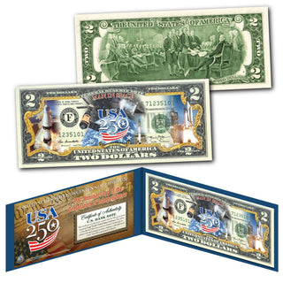 Man In Space Genuine Legal Tender $2 Bill – USA 250th Collector's Edition