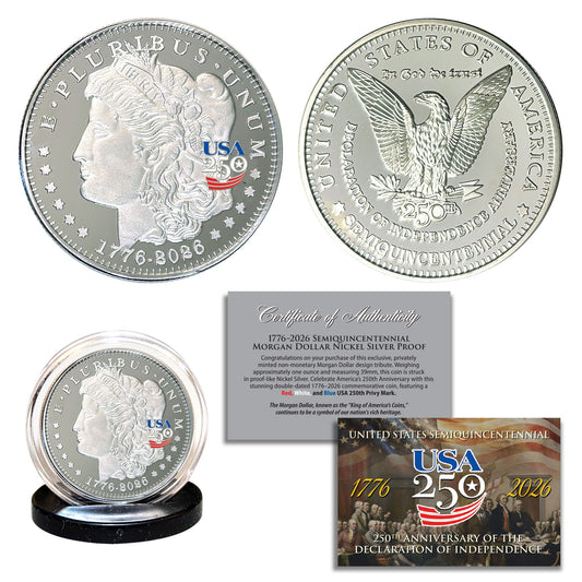 America's 250th Anniversary Morgan Dollar Nickel Silver Proof Coin