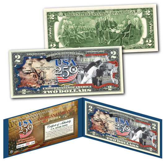 [FLAG BORDER] U.S. Navy "Semper Fortis" $2 Bill - Genuine Legal Tender (250 Available & Individually Numbered)