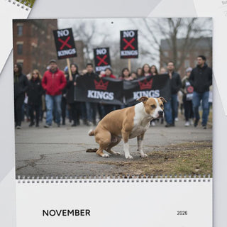 Pooping Dogs Owning Liberals 2026 Calendar - Funny Calendar & White Elephant Gag Gift Calendar