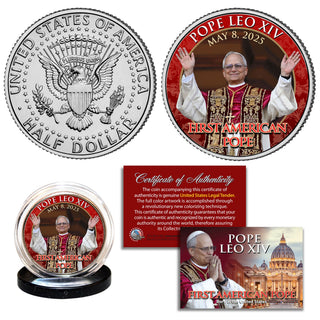 Pope Leo XIV The First American Pope - Collectible Half Dollar 2025 JFK Coin