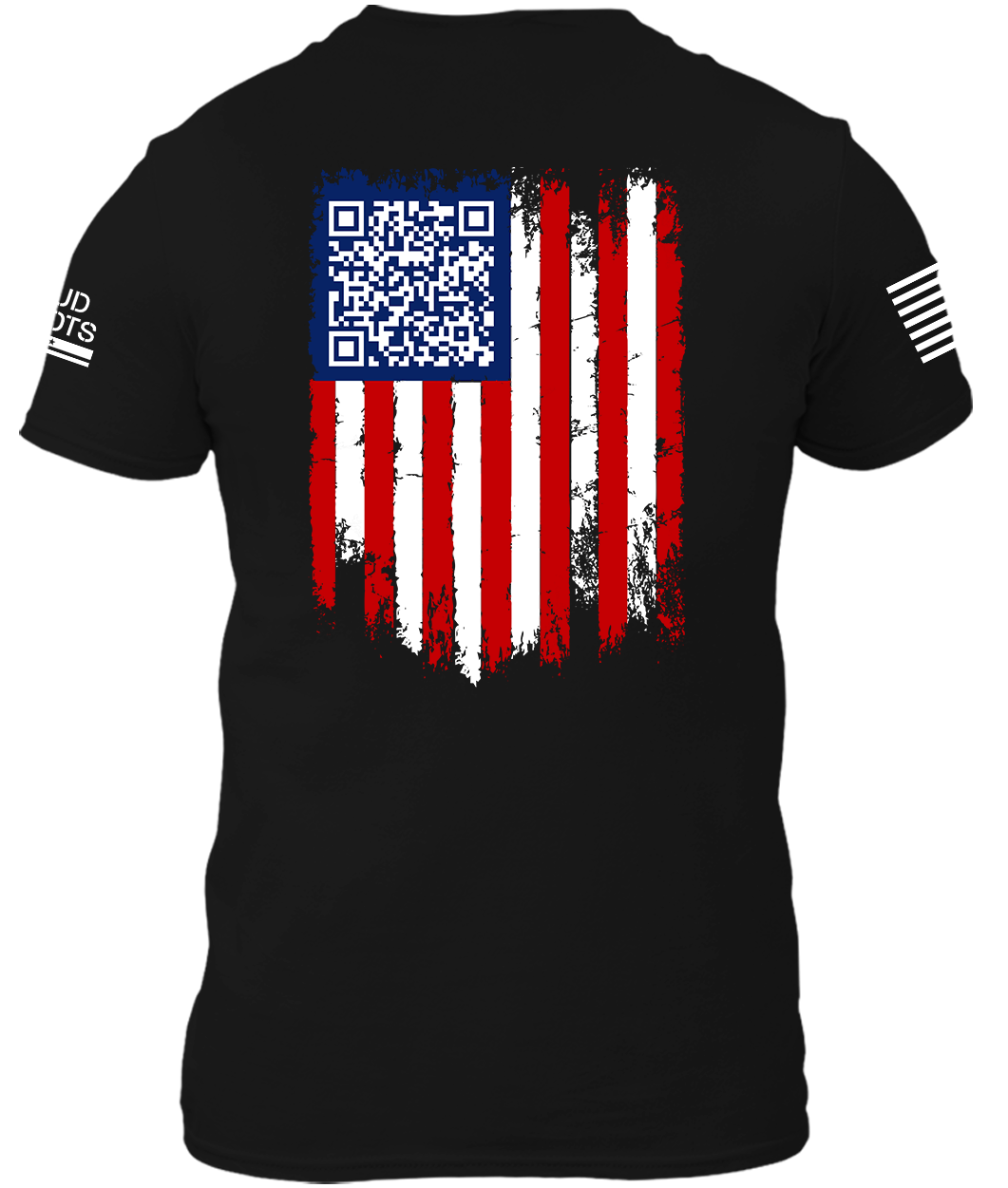 Distressed American Flag - QR Code Shirt