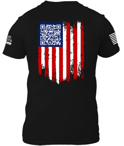 Distressed American Flag - QR Code Shirt