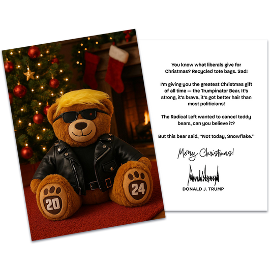 Trumpinator Teddy Bear - Christmas Card