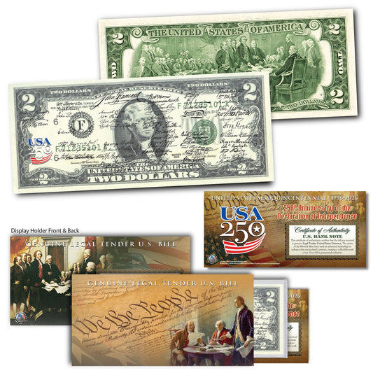 Declaration of Independence Signatures | America's 250th Anniversary Collectible $2 Bill