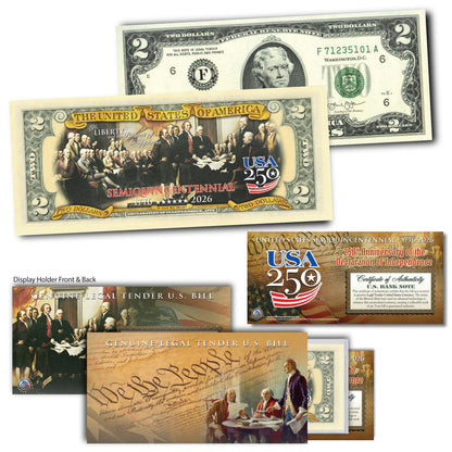 America's 250th Anniversary Collectible $2 Bills - Set of 8