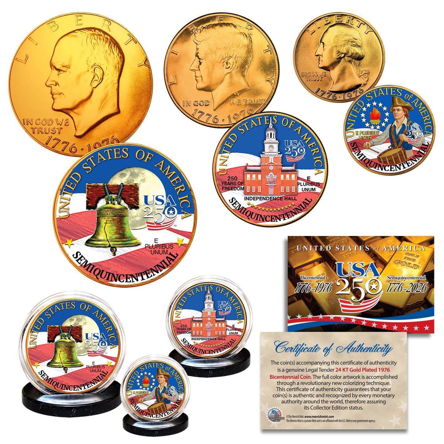 America’s 250th Anniversary Commemorative Coin & Bill Collection – Limited Edition 1776–2026 Set (SAVE 25%)