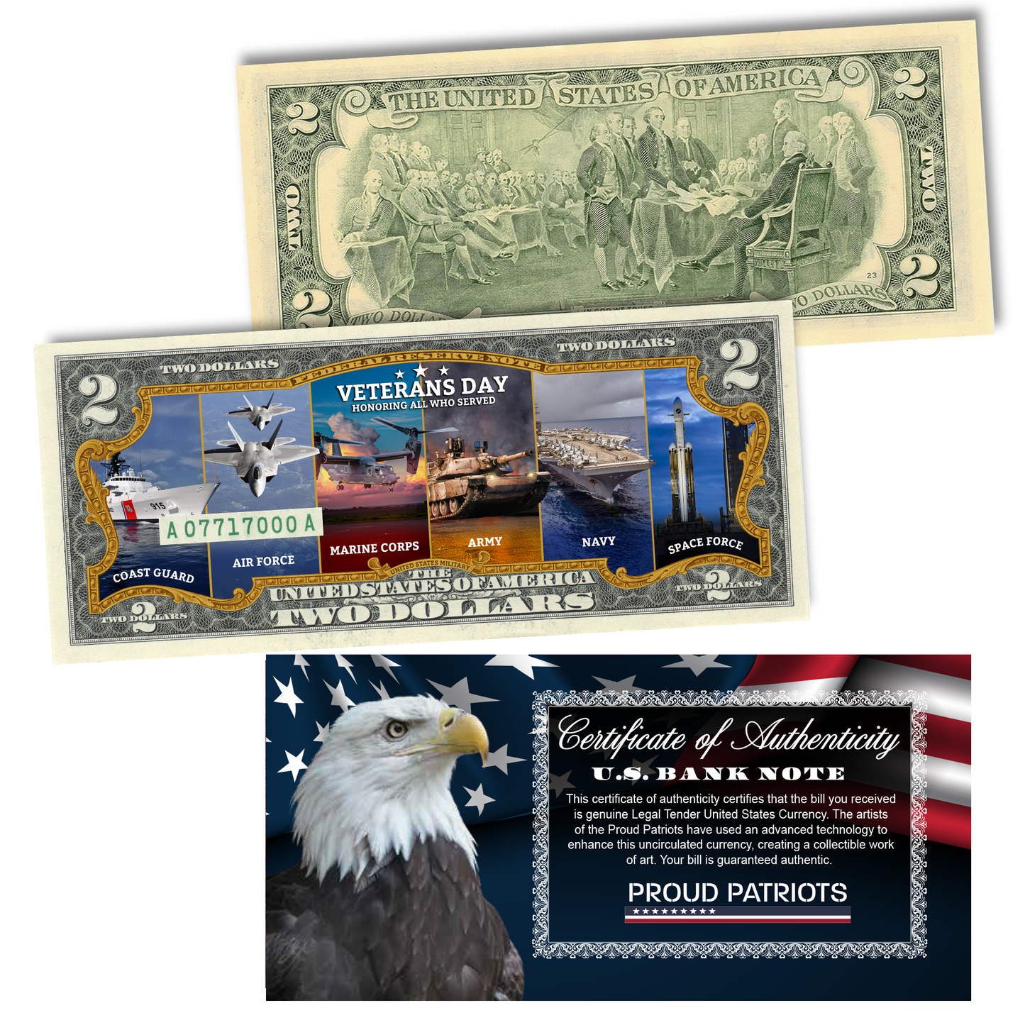 Veterans Day 2025 - Genuine Legal Tender U.S. $2 Bill