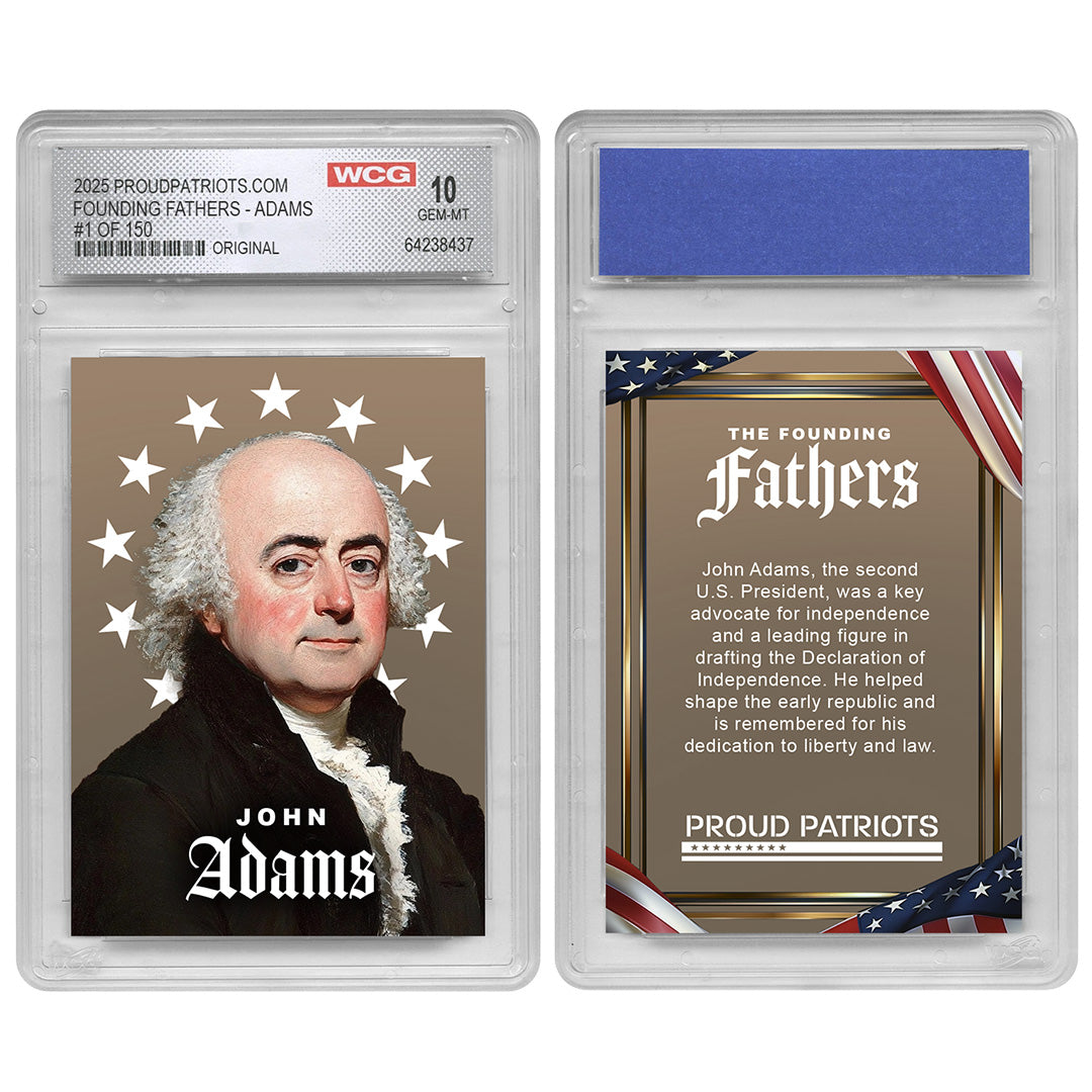 Founding Fathers Set of 7 Trading Cards | Original | Only 250 Available | Individually Numbered - All Matching Numbers | Graded GEM-MT 10