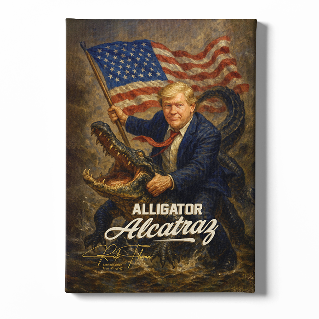 Trump Alligator Alcatraz Limited Edition Canvas (16"x24") - Signed & Individually Numbered