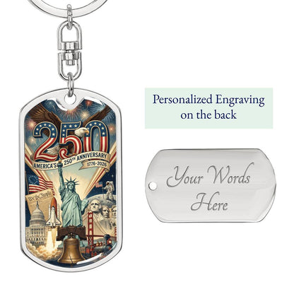 America's 250th Anniversary Engravable Keychain