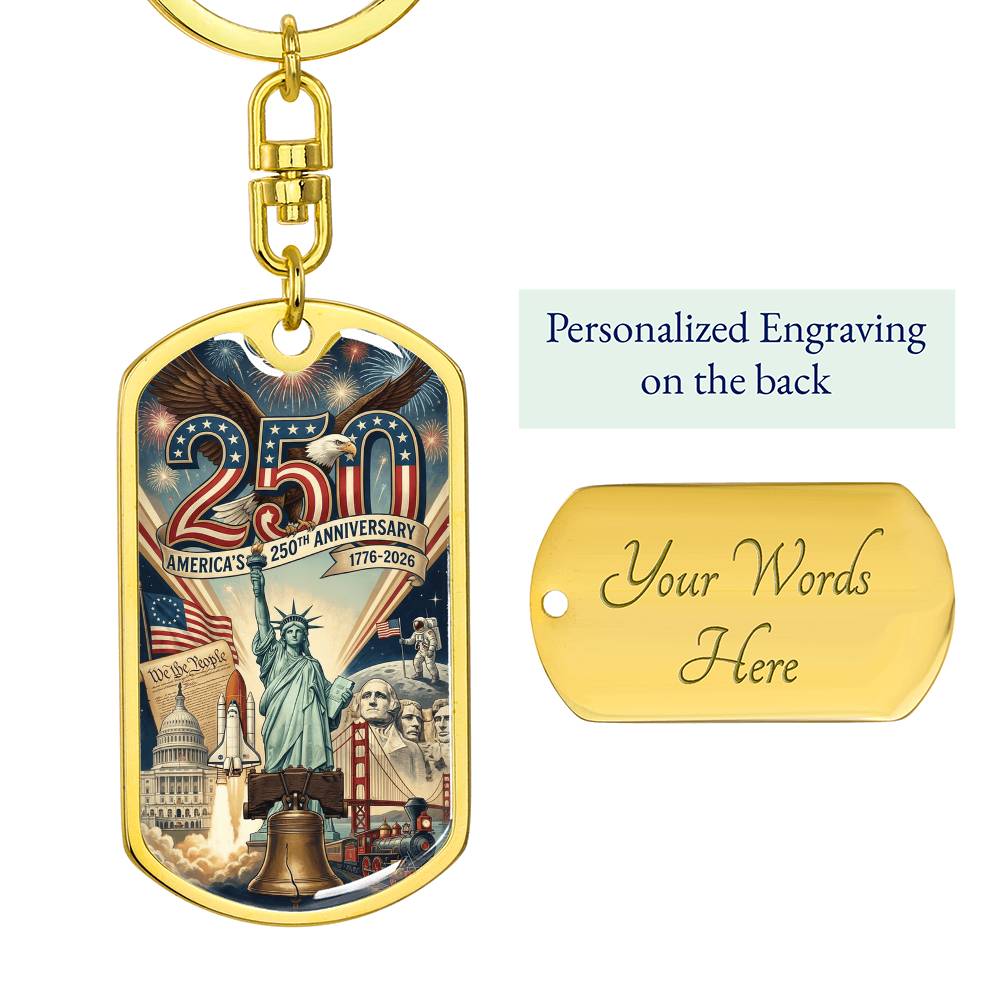 America's 250th Anniversary Engravable Keychain