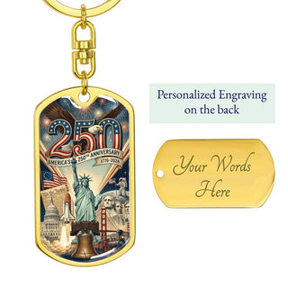 America's 250th Anniversary Engravable Keychain