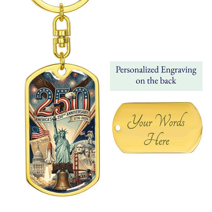 America's 250th Anniversary Engravable Keychain