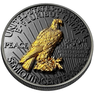 All Three 3D Tribute Coins With USA 250 Privy Marks (Black Ruthenium & 24k Gold) — commemorative collectible coin, view 10