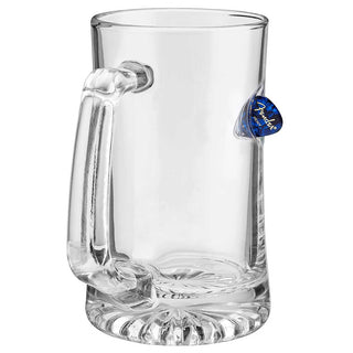 BenShot Guitar Pick Glasses featuring a clear glass mug with a guitar pick embedded in the side.