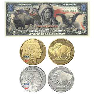 Buffalo Coins & $2 Bill USA 250th Bundle — genuine legal tender U.S. $2 bill from Proud Patriots
