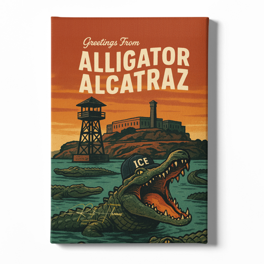 Alligator Alcatraz Limited Edition Canvas (16"x24") - Signed & Individually Numbered
