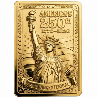 America's 250th Anniversary 3D Gold Trading Card (Backorder Expected to Ship in September) — collectible trading card from Proud Patriots