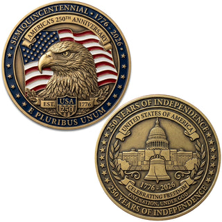 America's 250th Anniversary Commemorative Coin (Backorder - Ships at the end of August) — commemorative collectible coin, view 5