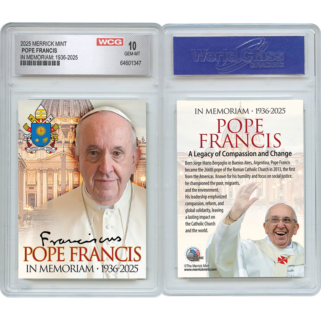 Pope Francis in Memoriam 1936 - 2025 Collectible Card Graded GEM-MT 10