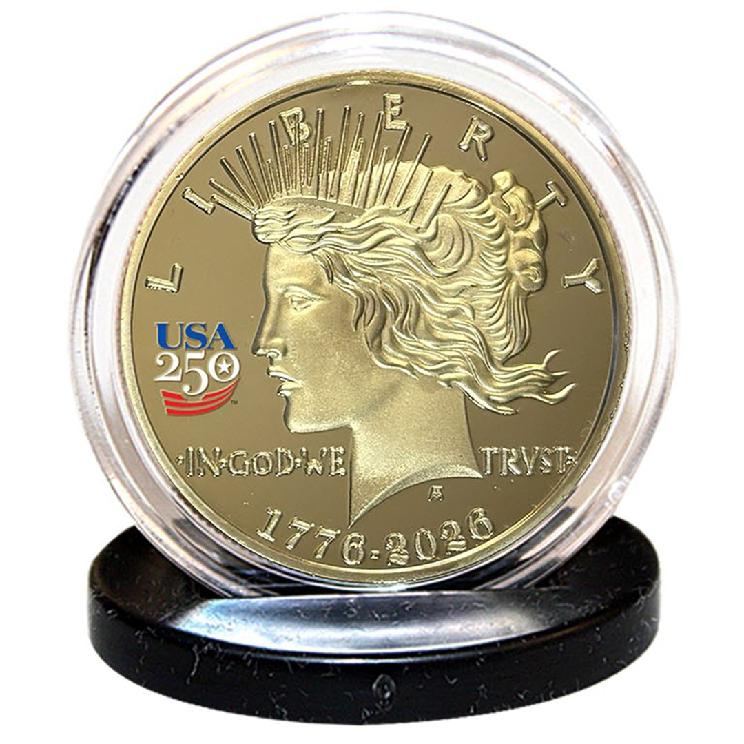 America's 250th Anniversary Peace Dollar Golden Proof Coin