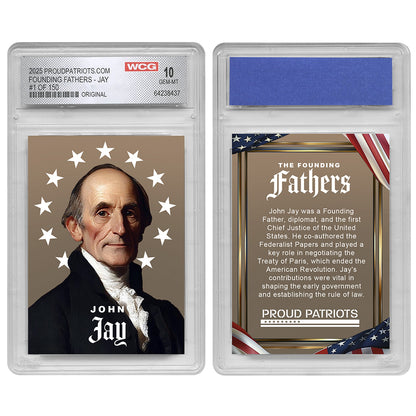 Founding Fathers Set of 7 Trading Cards | Original | Only 250 Available | Individually Numbered - All Matching Numbers | Graded GEM-MT 10