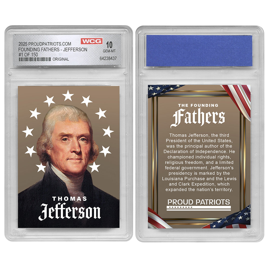 Founding Fathers Set of 7 Trading Cards | Original | Only 250 Available | Individually Numbered - All Matching Numbers | Graded GEM-MT 10