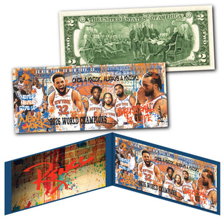 New York Nicks 2026 World Champions - Limited Edition Collectible Rency Art $2 Bill (Legal Tender)