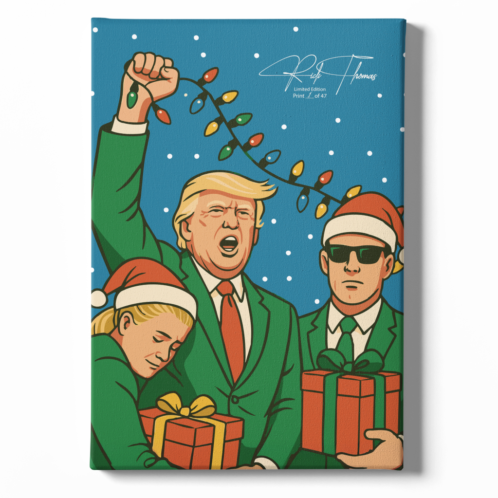 Trump Holiday Pose Limited Edition Canvas (16"x 24") - Signed & Individually Numbered