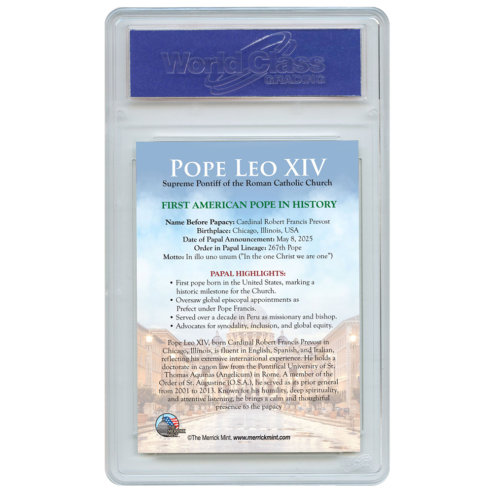 Pope Leo XIV Official Trading Card - 1st American Pope - Individually Numbered to 5,000