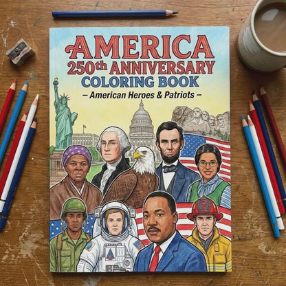 America 250th Anniversary Coloring Book - American Heroes & Patriots