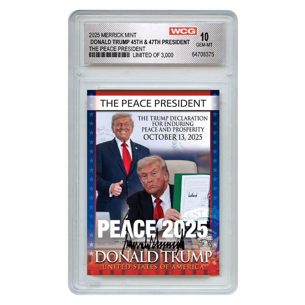 Peace President Individually Numbered (to 3,000) Collectible Card + FREE MATCHING COIN!