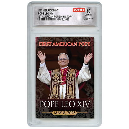 1st American Pope In History - 2025 Official Trading Card Graded GEM-MT 10