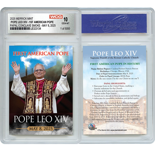Pope Leo XIV Official Trading Card - 1st American Pope - Individually Numbered to 5,000