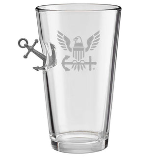 US military glasses featuring an eagle emblem and a metal anchor design on the side, clear glass material.