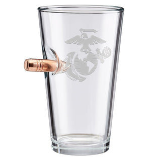 US Military glasses featuring a clear design with an engraved emblem and a bullet-shaped handle.