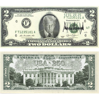 47th President & White House $2 Bill Set — genuine legal tender U.S. $2 bill from Proud Patriots