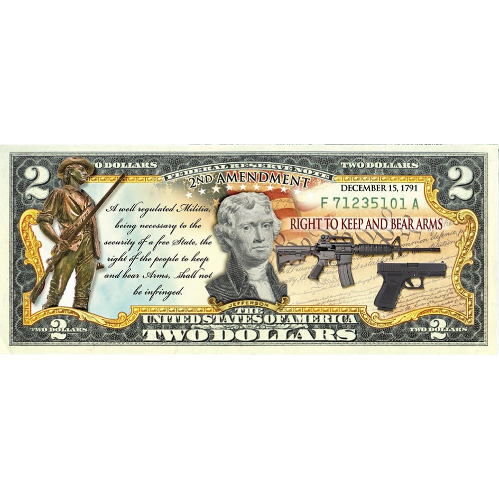 "2nd Amendment" - Genuine Legal Tender U.S. $2 Bill