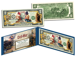 American CIVIL WAR GENERALS 150th Anniversary Legal Tender U.S. $2 Bill - Proud Patriots