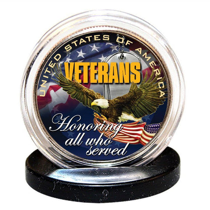 "Veteran's Day" - Authentic JFK Half Dollar - Proud Patriots